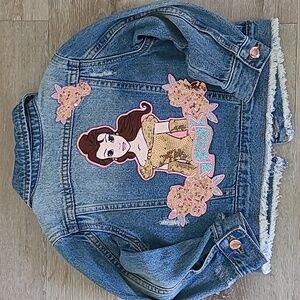 Disney Princess BELLE Blue Denim Jacket Size 3